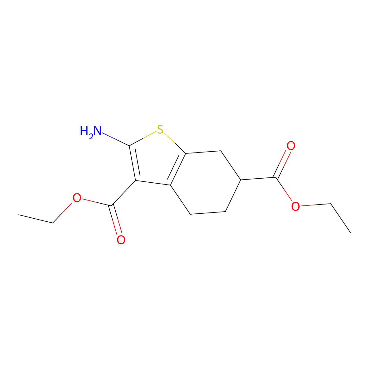 Diethyl 2-amino-4,5,6,7-tetrahydrobenzo[b]thiophene-3,6-dicarboxylate molecular structure, CAS 835632-29-6