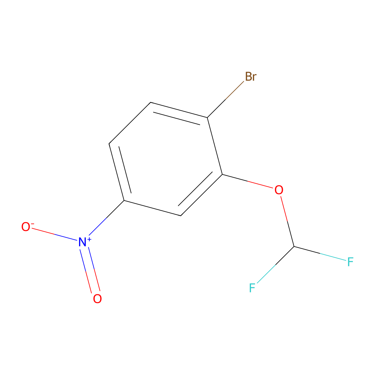4-Bromo-3-(difluoromethoxy)nitrobenzene molecular structure, CAS 835633-47-1