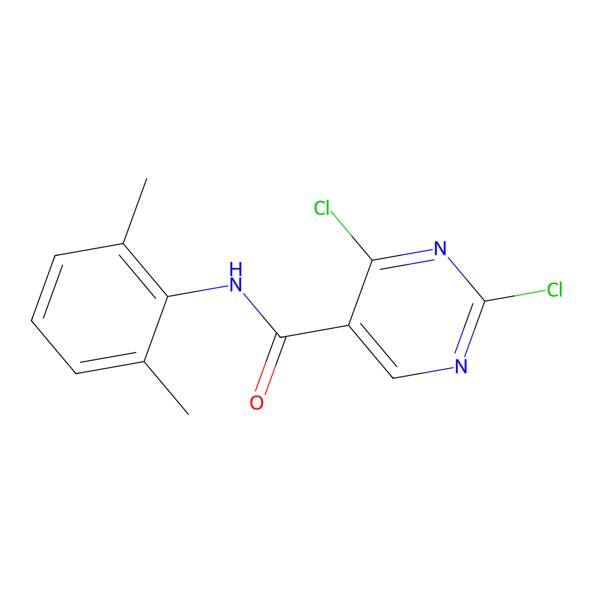 2,4-Dichloro-N-(2,6-dimethylphenyl)pyrimidine-5-carboxamide molecular structure, CAS 835633-82-4