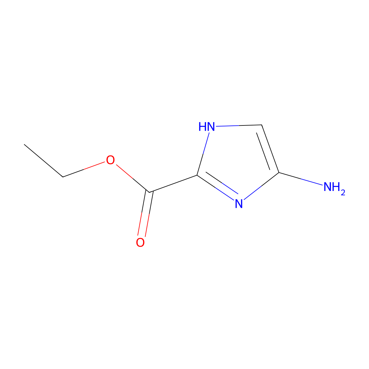 Ethyl 5-amino-1H-imidazole-2-carboxylate molecular structure, CAS 83566-37-4