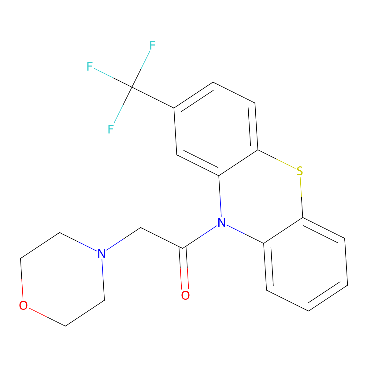 2-(morpholin-4-yl)-1-[2-(trifluoromethyl)-10H-phenothiazin-10-yl]ethanone molecular structure, CAS 83568-05-2