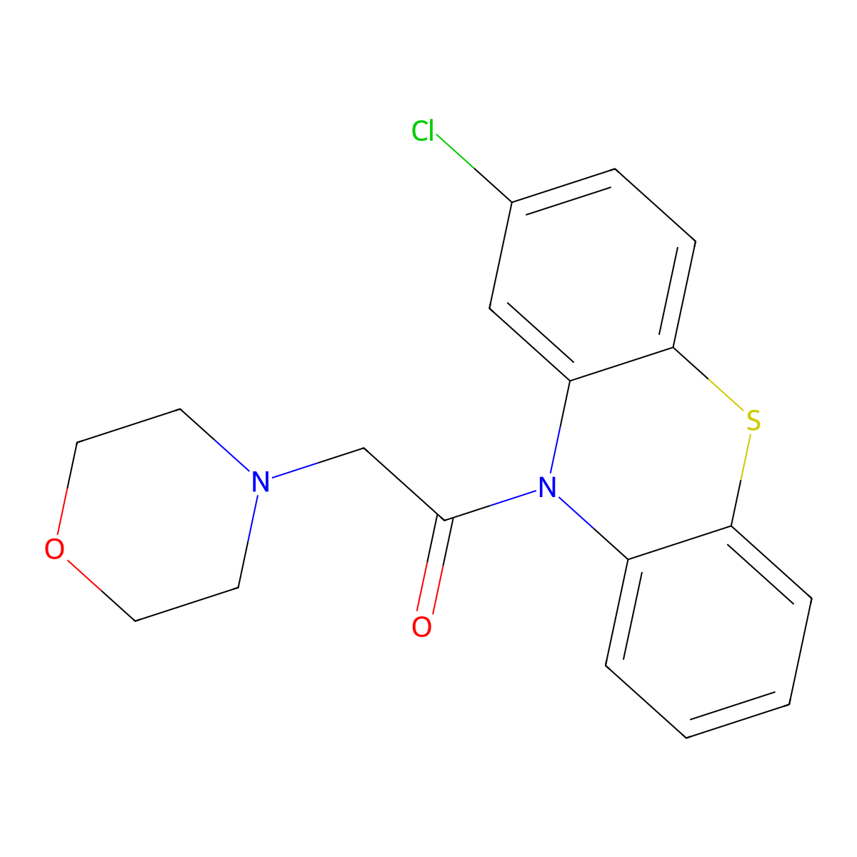 Phenothiazine, 2-chloro-10-(morpholinoacetyl)- molecular structure, CAS 83568-07-4