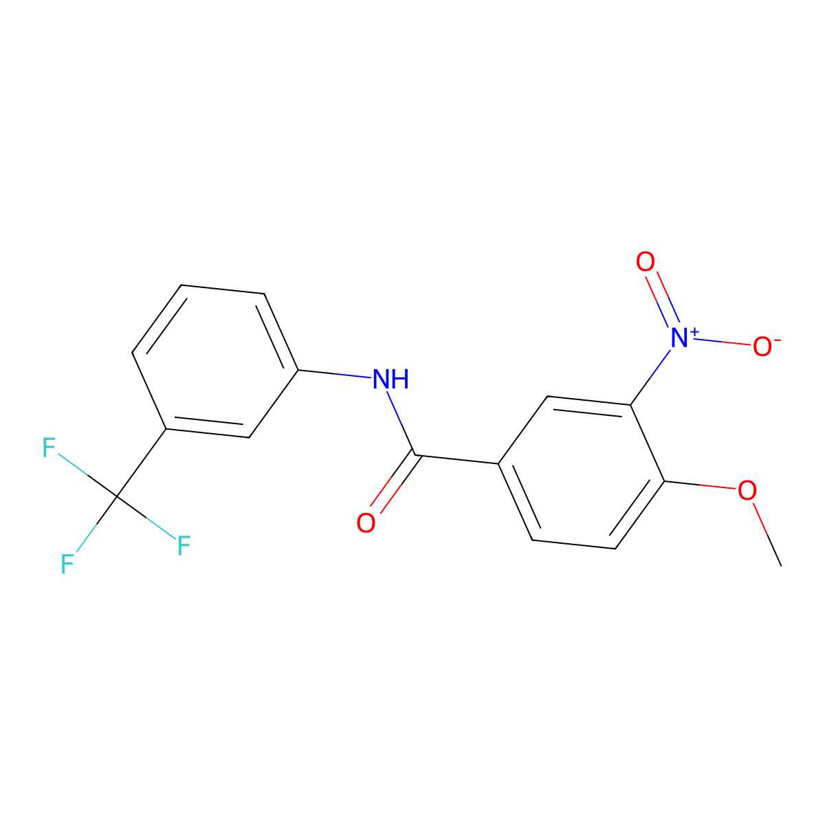 4-methoxy-3-nitro-N-[3-(trifluoromethyl)phenyl]benzamide molecular structure, CAS 83573-61-9