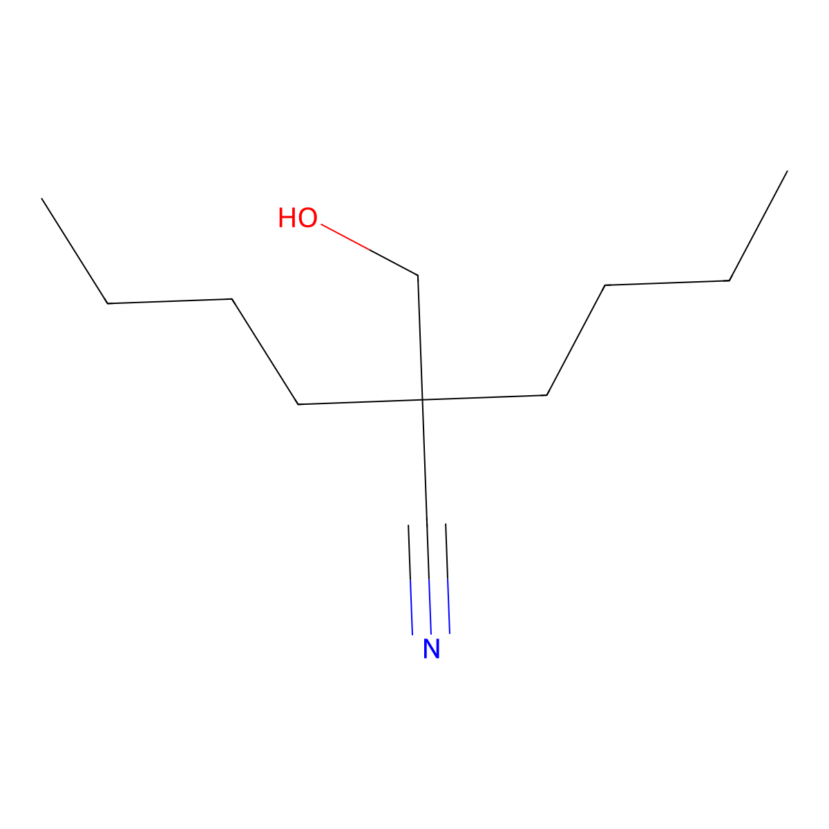 2-Butyl-2-(hydroxymethyl)hexanenitrile molecular structure, CAS 83576-49-2