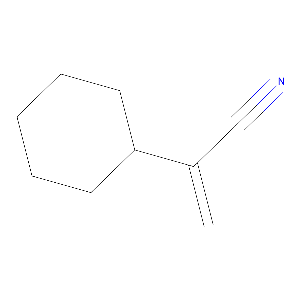 2-Cyclohexylprop-2-enenitrile molecular structure, CAS 83576-58-3