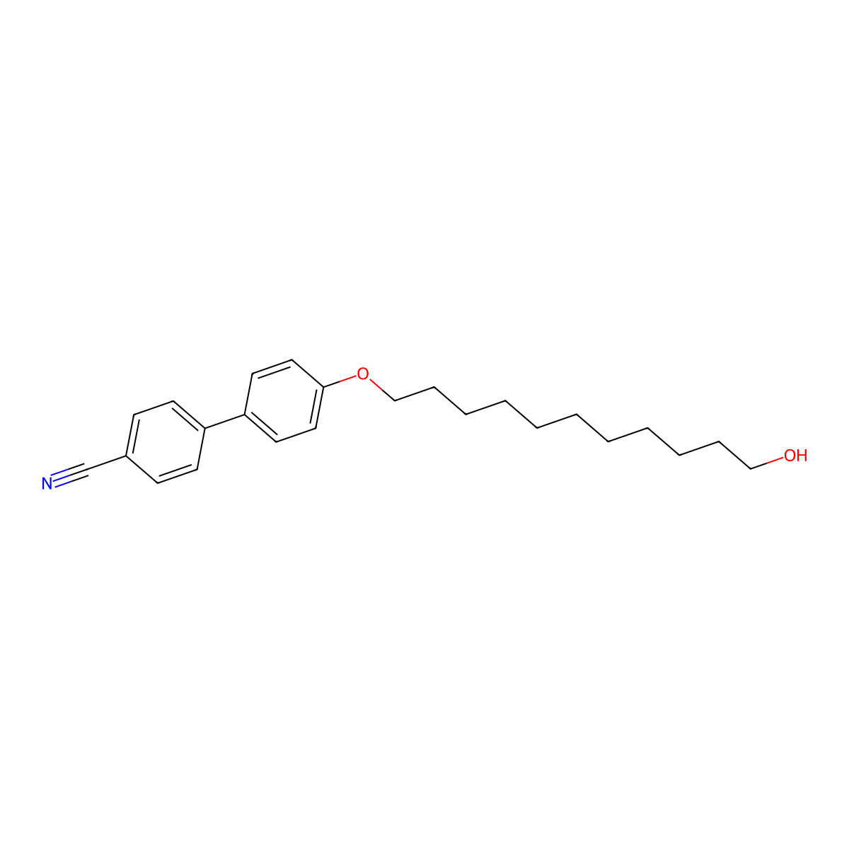 4-[4-(11-Hydroxyundecoxy)phenyl]benzonitrile molecular structure, CAS 83577-78-0