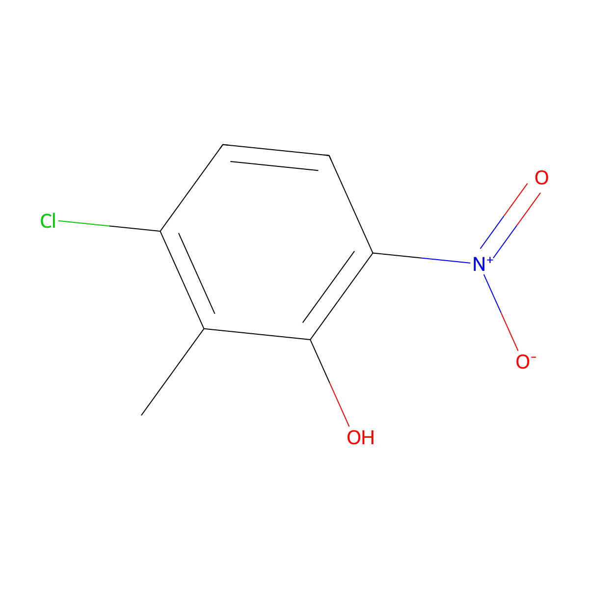 3-Chloro-2-methyl-6-nitrophenol molecular structure, CAS 83577-91-7