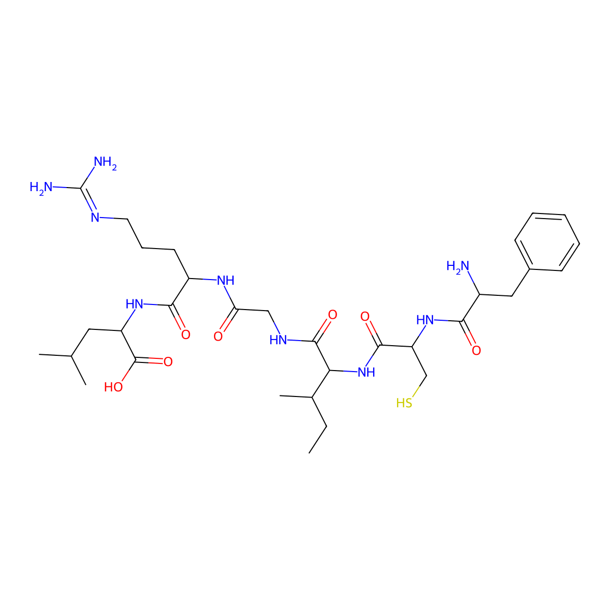 L-Leucine, L-phenylalanyl-L-cysteinyl-L-isoleucylglycyl-L-arginyl- molecular structure, CAS 835872-35-0