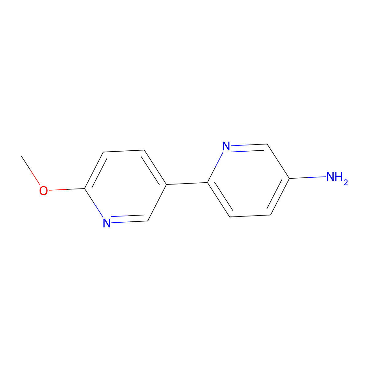 6'-Methoxy-[2,3']bipyridinyl-5-ylamine molecular structure, CAS 835876-08-9