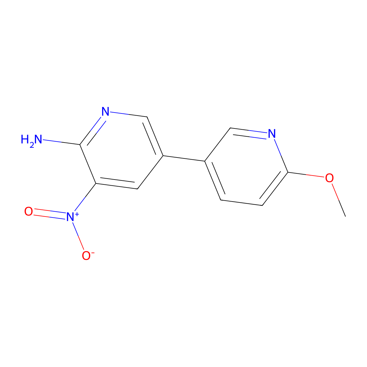 6'-Methoxy-5-nitro-[3,3'-bipyridin]-6-amine molecular structure, CAS 835876-09-0
