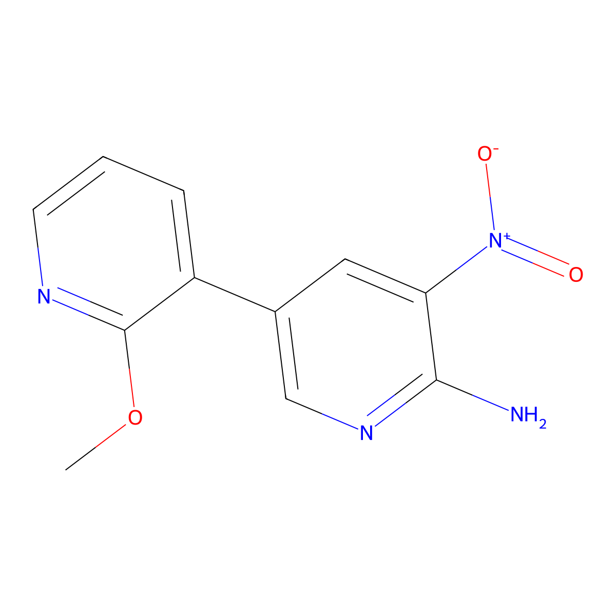 2'-Methoxy-5-nitro-[3,3'-bipyridin]-6-amine molecular structure, CAS 835876-10-3
