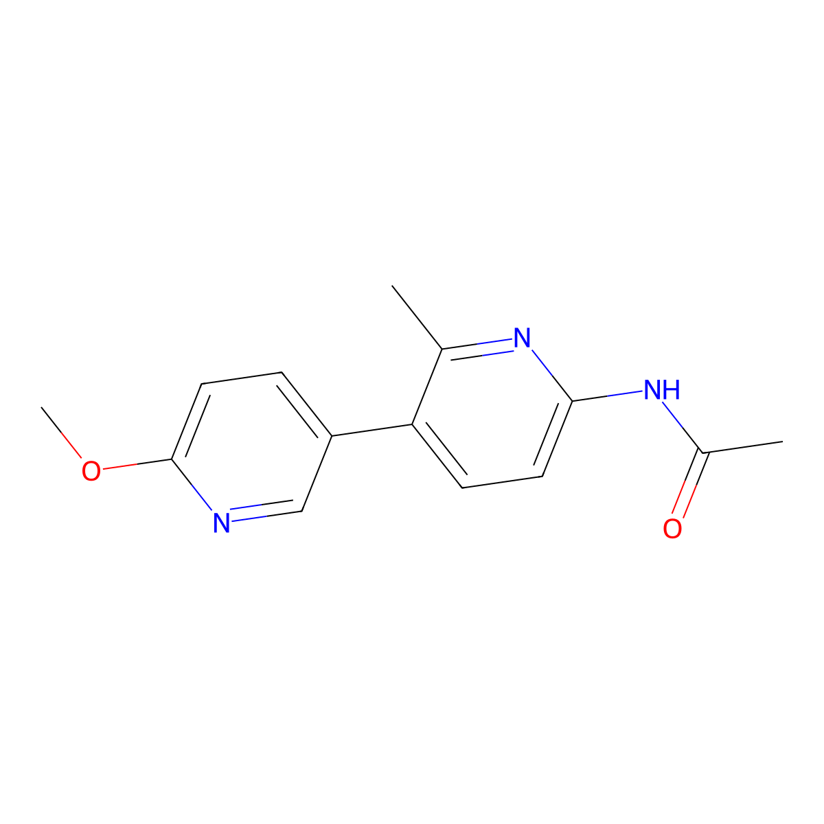 N-{6'-methoxy-2-methyl-[3,3'-bipyridin]-6-yl}acetamide molecular structure, CAS 835876-13-6