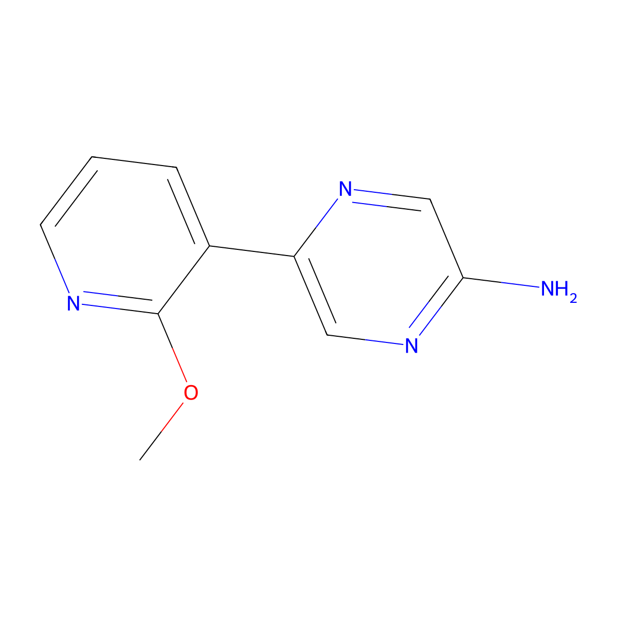 5-(2-Methoxypyridin-3-yl)pyrazin-2-amine molecular structure, CAS 835876-14-7
