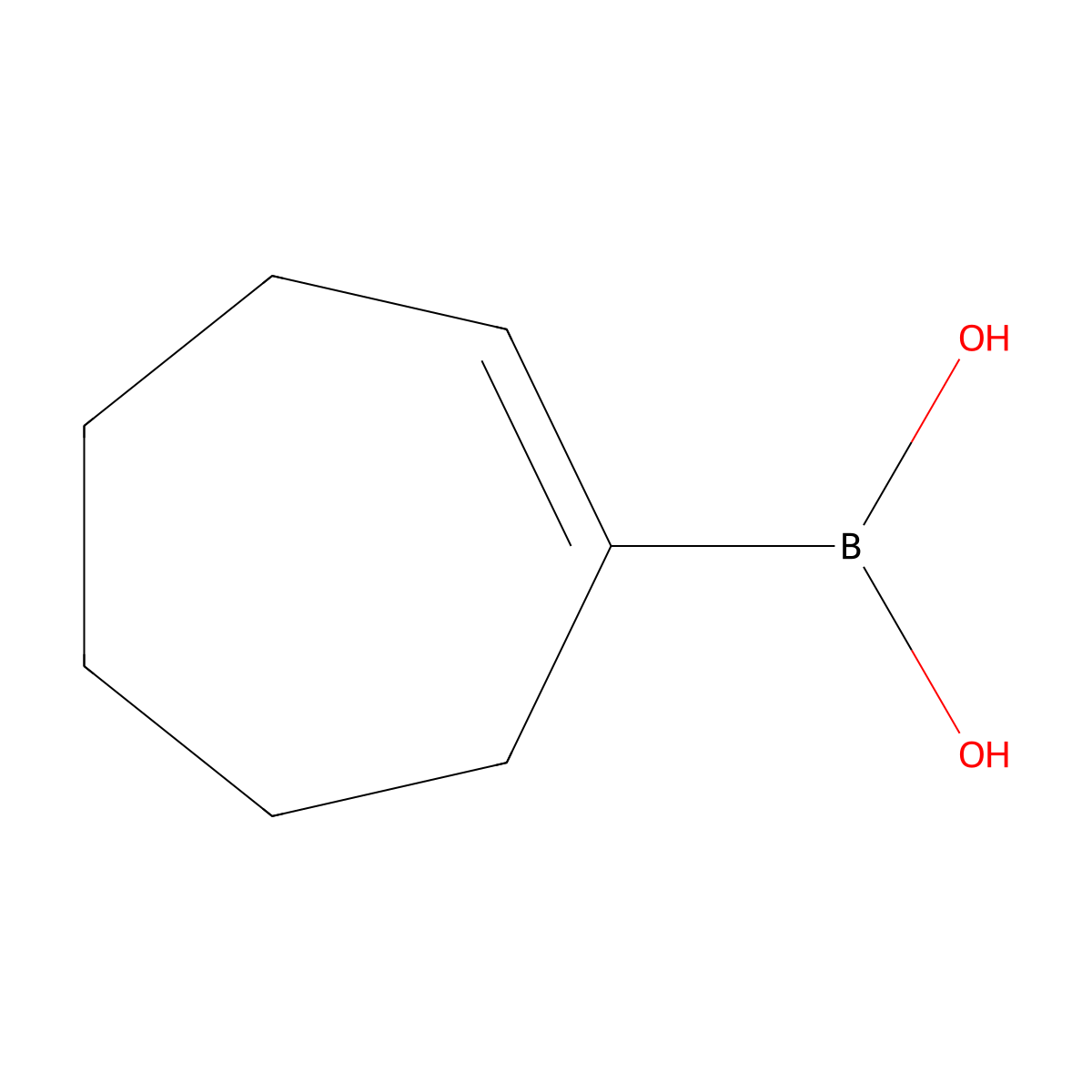 Cyclohepten-1-ylboronic acid molecular structure, CAS 835882-35-4