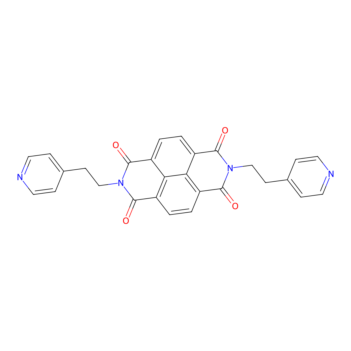 6,13-Bis[2-(pyridin-4-yl)ethyl]-6,13-diazatetracyclo[6.6.2.0^{4,16}.0^{11,15}]hexadeca-1,3,8(16),9,11(15)-pentaene-5,7,12,14-tetrone molecular structure, CAS 835886-29-8