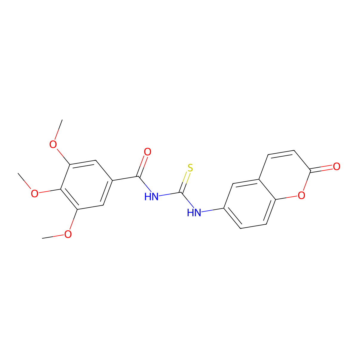 3,4,5-trimethoxy-N-[(2-oxochromen-6-yl)carbamothioyl]benzamide molecular structure, CAS 835887-04-2