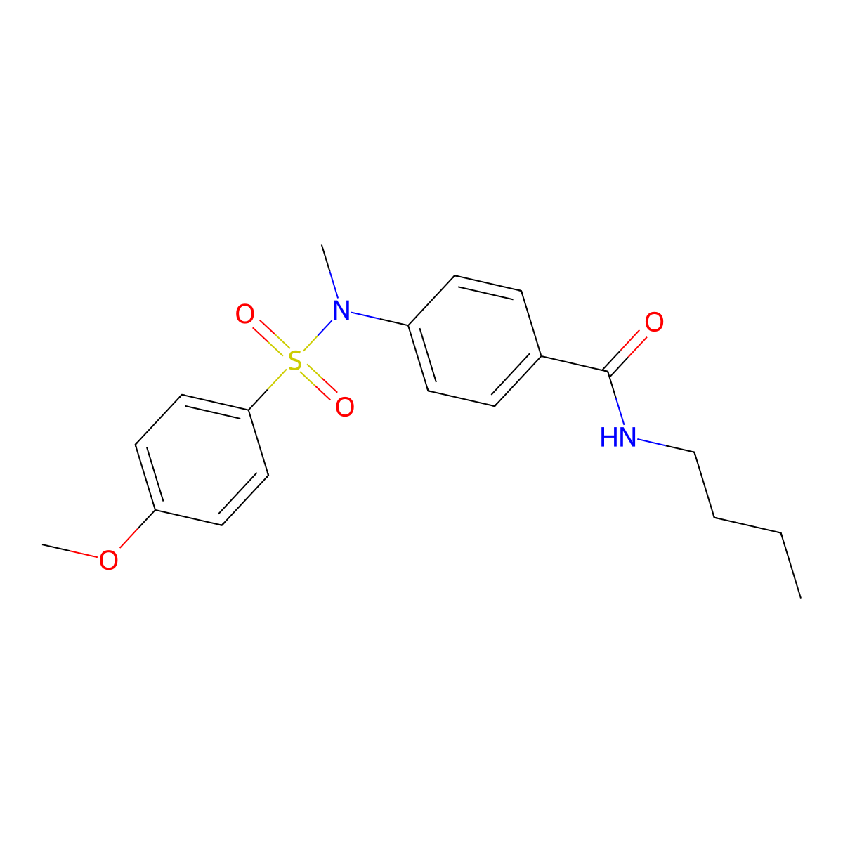 N-butyl-4-[(4-methoxyphenyl)sulfonyl-methylamino]benzamide molecular structure, CAS 835887-06-4