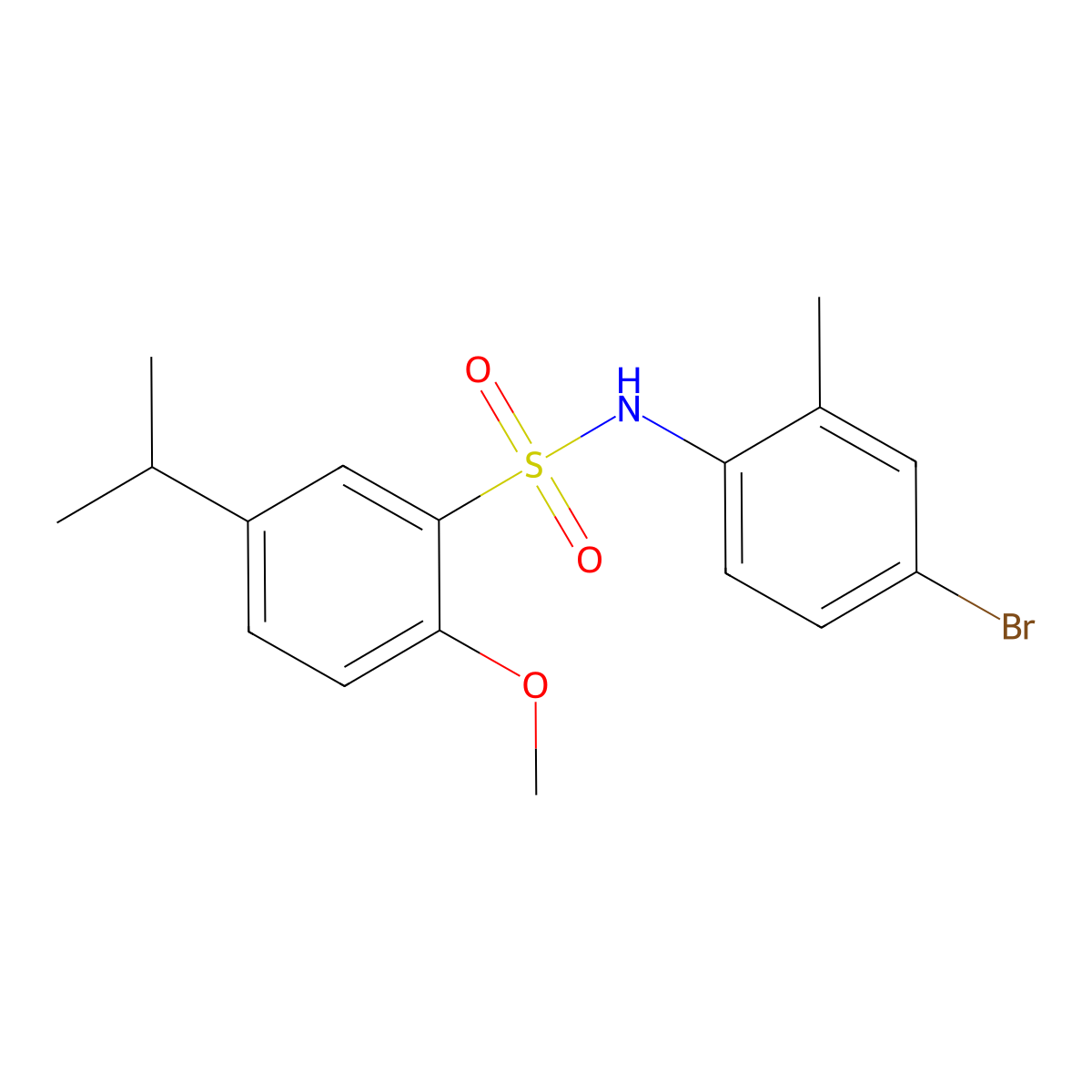 (4-Bromo-2-methylphenyl){[2-methoxy-5-(methylethyl)phenyl]sulfonyl}amine molecular structure, CAS 835887-21-3