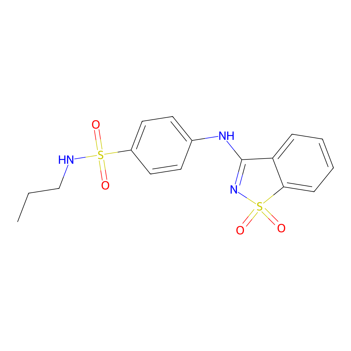 4-[(1,1-dioxo-1,2-benzothiazol-3-yl)amino]-N-propylbenzenesulfonamide molecular structure, CAS 835887-22-4