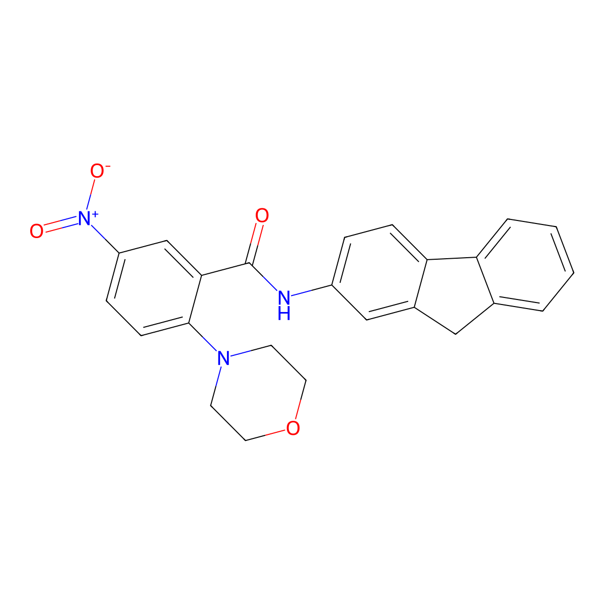 N-(9H-fluoren-2-yl)-2-morpholin-4-yl-5-nitrobenzamide molecular structure, CAS 835887-33-7