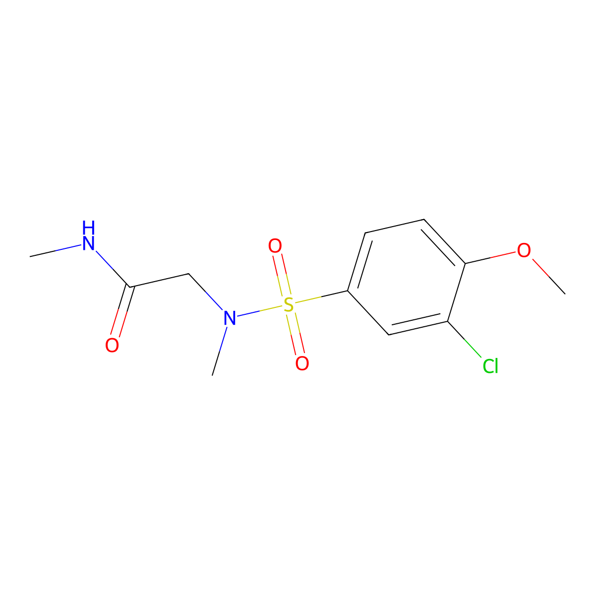 2-[(3-chloro-4-methoxyphenyl)sulfonyl-methylamino]-N-methylacetamide molecular structure, CAS 835887-55-3