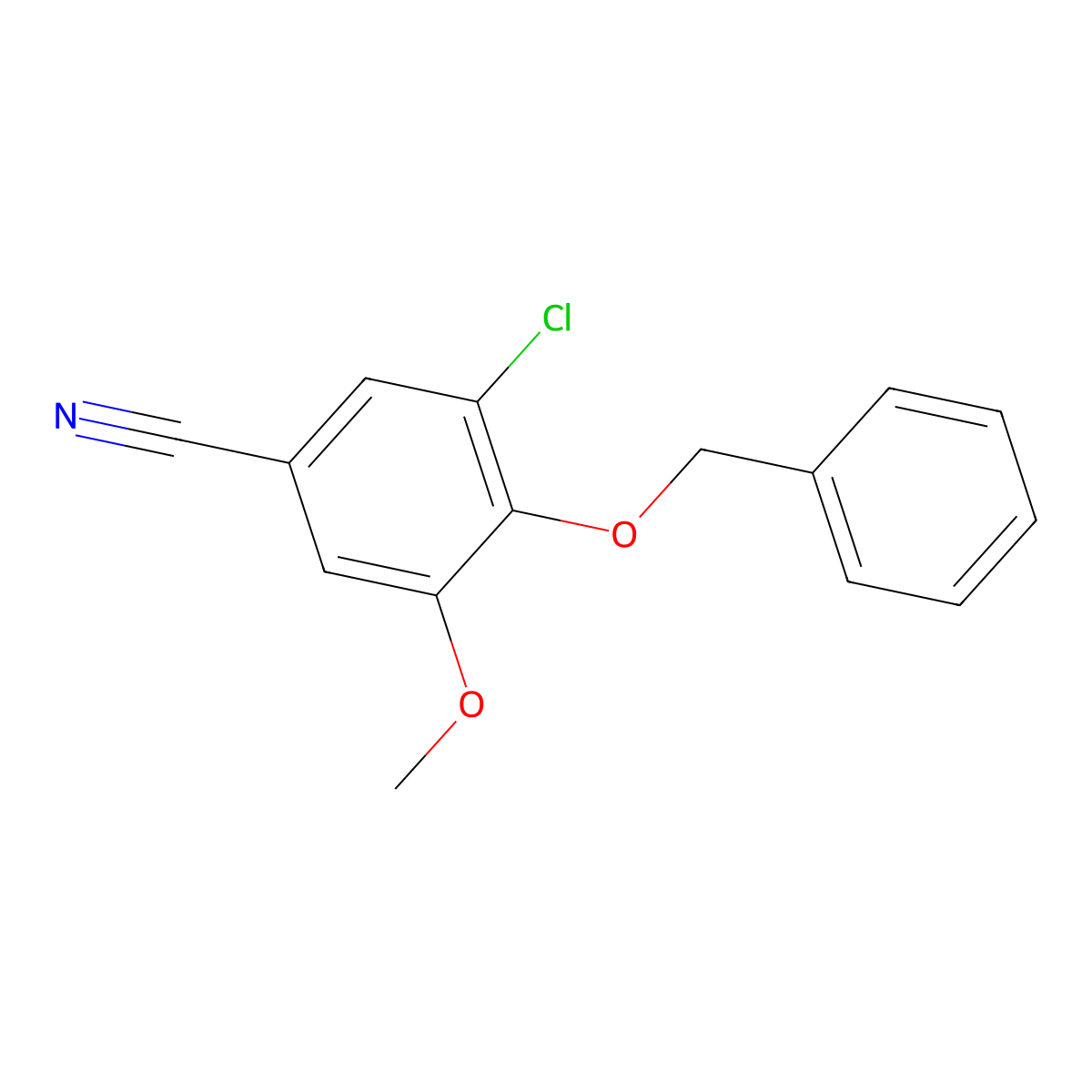 3-Chloro-5-methoxy-4-phenylmethoxybenzonitrile molecular structure, CAS 835887-81-5