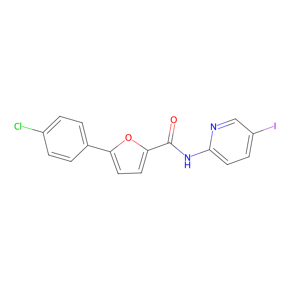 5-(4-chlorophenyl)-N-(5-iodo-2-pyridinyl)-2-furamide molecular structure, CAS 835887-93-9