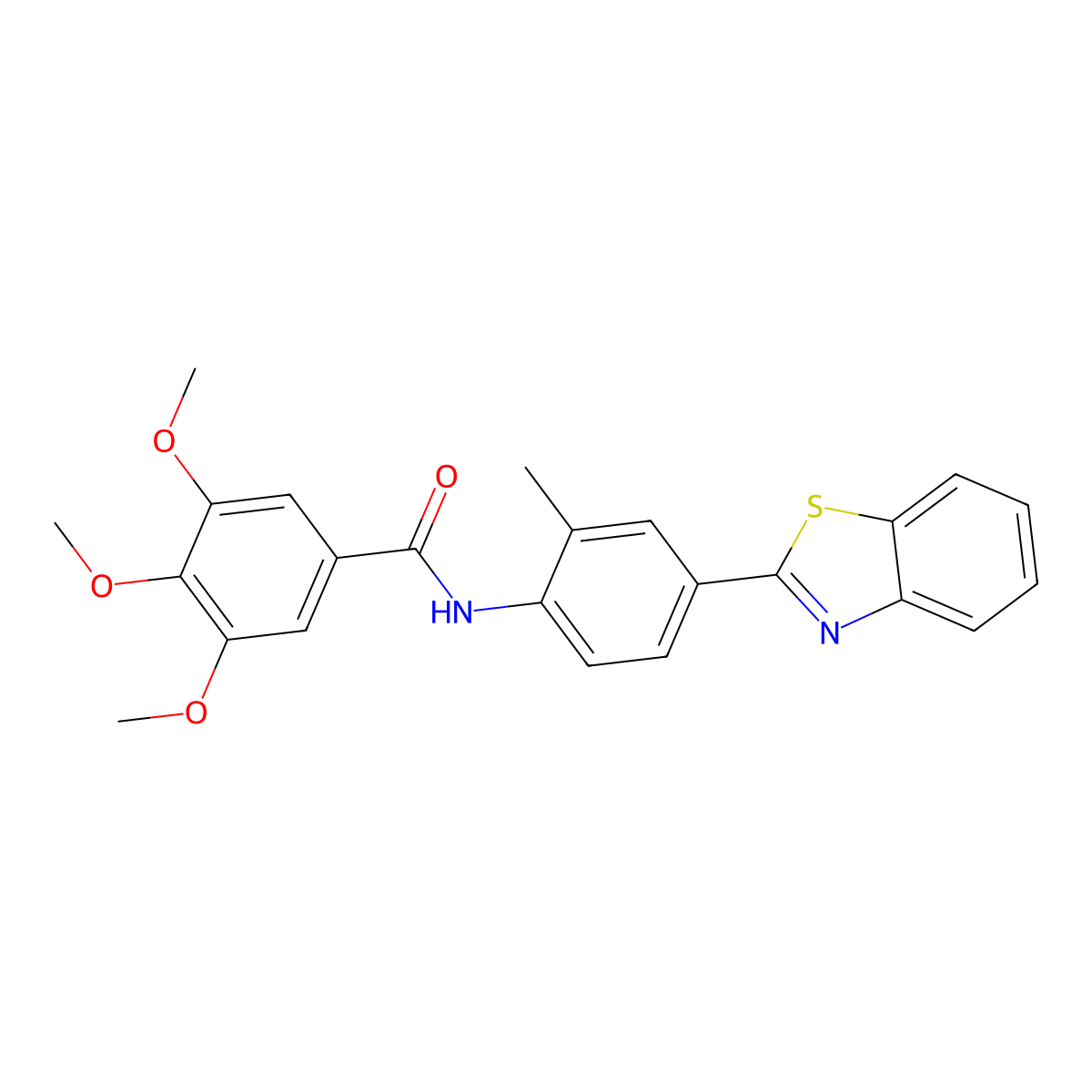 N-[4-(1,3-benzothiazol-2-yl)-2-methylphenyl]-3,4,5-trimethoxybenzamide molecular structure, CAS 835888-08-9