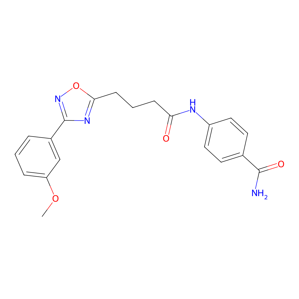 4-[4-[3-(3-Methoxyphenyl)-1,2,4-oxadiazol-5-yl]butanoylamino]benzamide molecular structure, CAS 835888-16-9