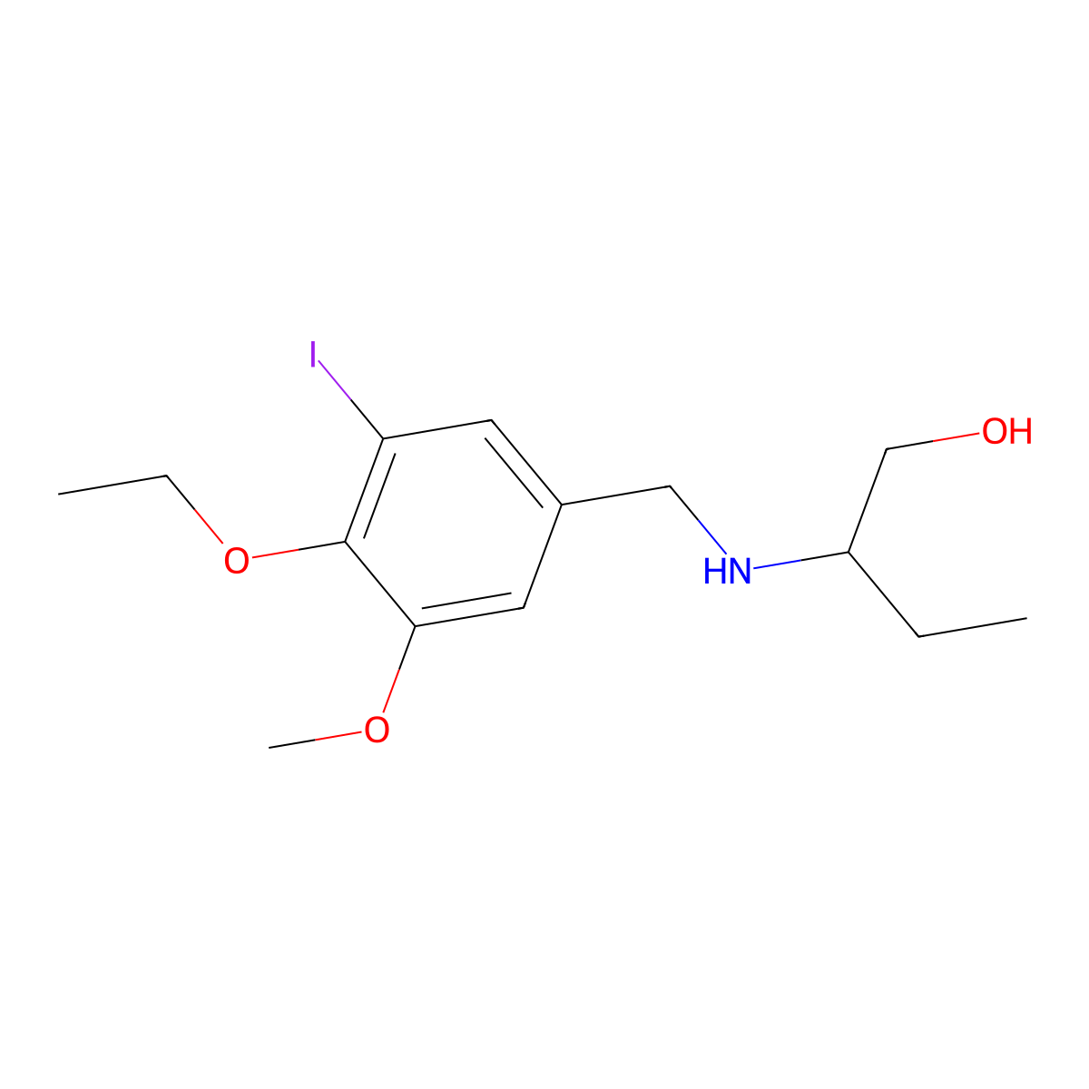 2-[(4-Ethoxy-3-iodo-5-methoxyphenyl)methylamino]butan-1-ol molecular structure, CAS 835888-36-3