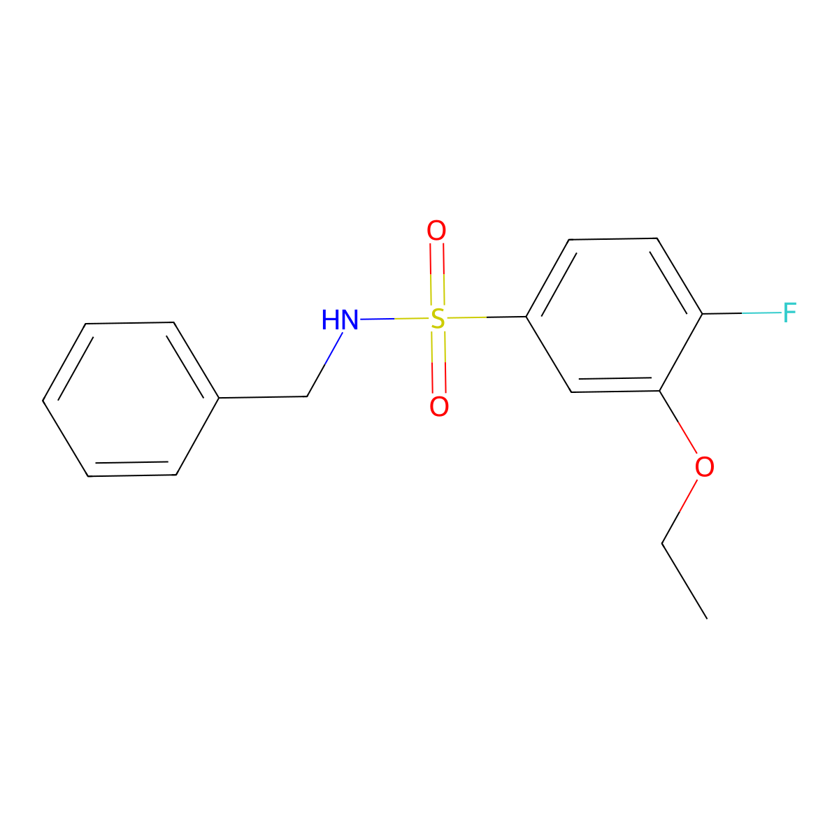 N-benzyl-3-ethoxy-4-fluorobenzenesulfonamide molecular structure, CAS 835888-53-4