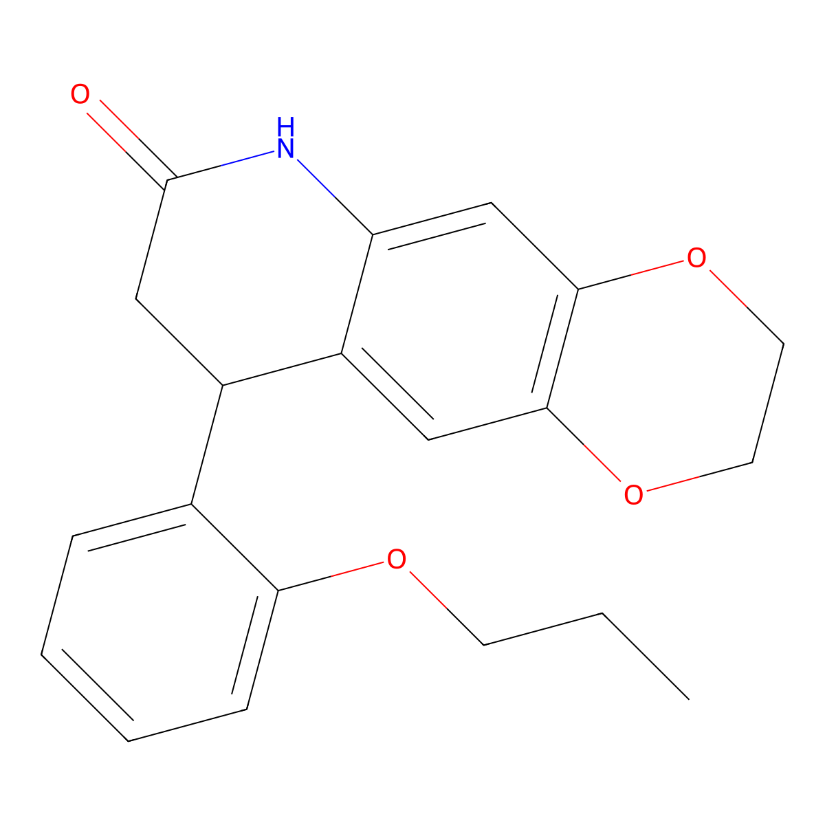 9-(2-propoxyphenyl)-2,3,8,9-tetrahydro[1,4]dioxino[2,3-g]quinolin-7(6H)-one molecular structure, CAS 835888-60-3