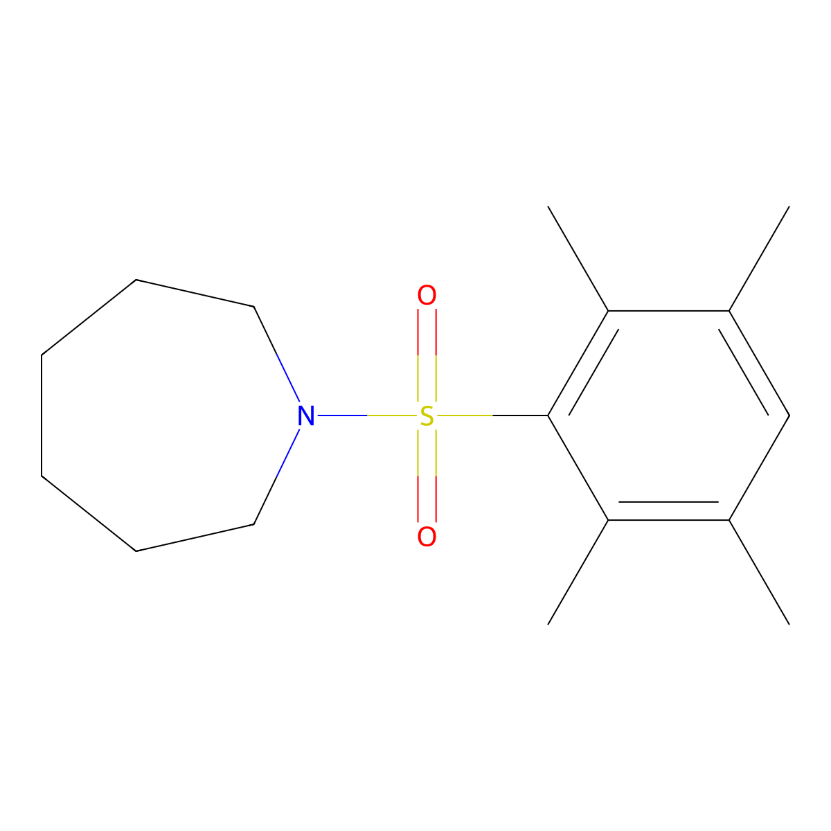 1-(2,3,5,6-Tetramethylphenyl)sulfonylazepane molecular structure, CAS 835888-65-8