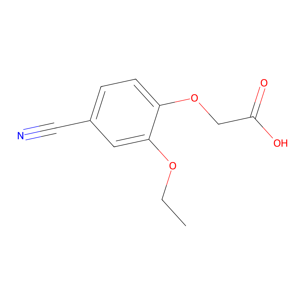 2-(4-Cyano-2-ethoxyphenoxy)acetic acid molecular structure, CAS 835888-68-1