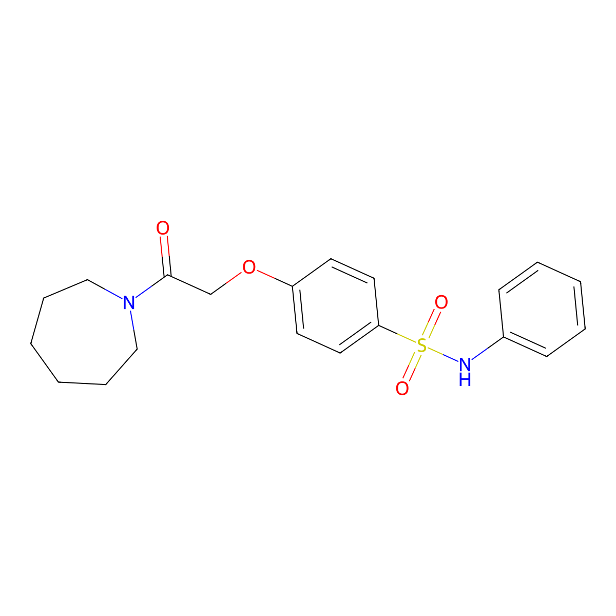 4-[2-(azepan-1-yl)-2-oxoethoxy]-N-phenylbenzenesulfonamide molecular structure, CAS 835888-76-1