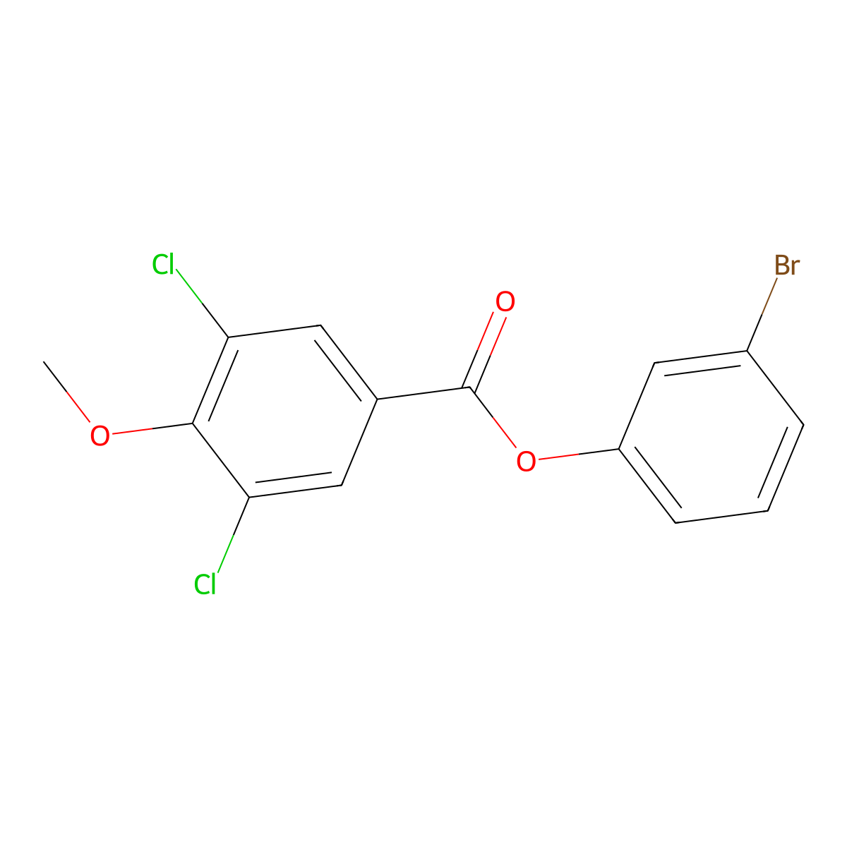 3-Bromophenyl 3,5-dichloro-4-methoxybenzoate molecular structure, CAS 835888-87-4