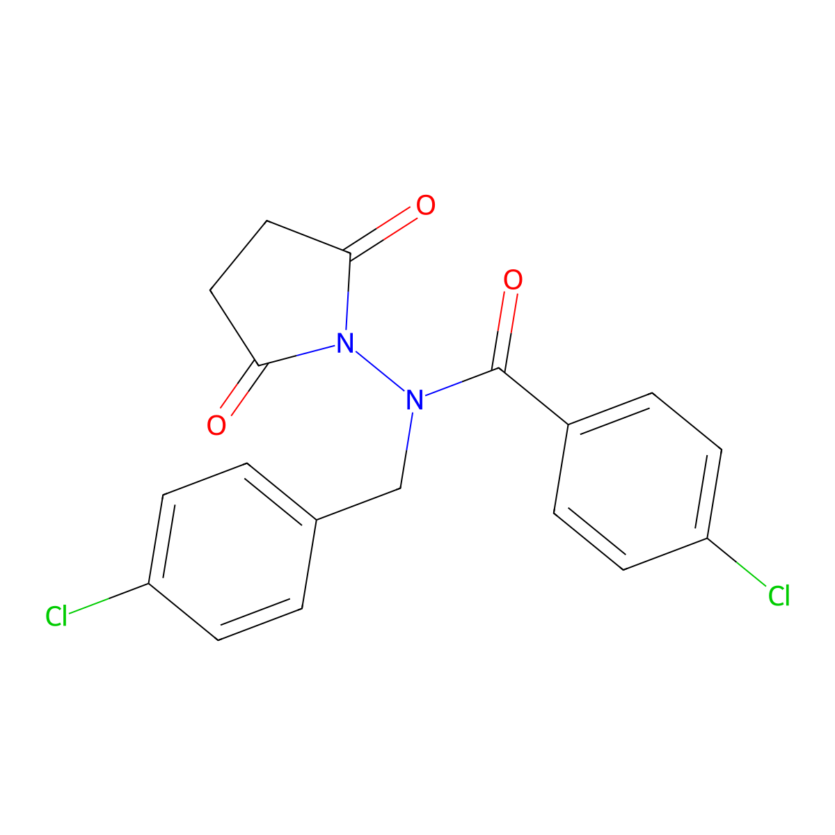 4-chloro-N-[(4-chlorophenyl)methyl]-N-(2,5-dioxopyrrolidin-1-yl)benzamide molecular structure, CAS 835888-89-6