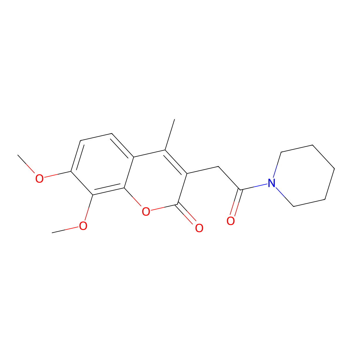 7,8-Dimethoxy-4-methyl-3-(2-oxo-2-piperidin-1-ylethyl)chromen-2-one molecular structure, CAS 835888-91-0