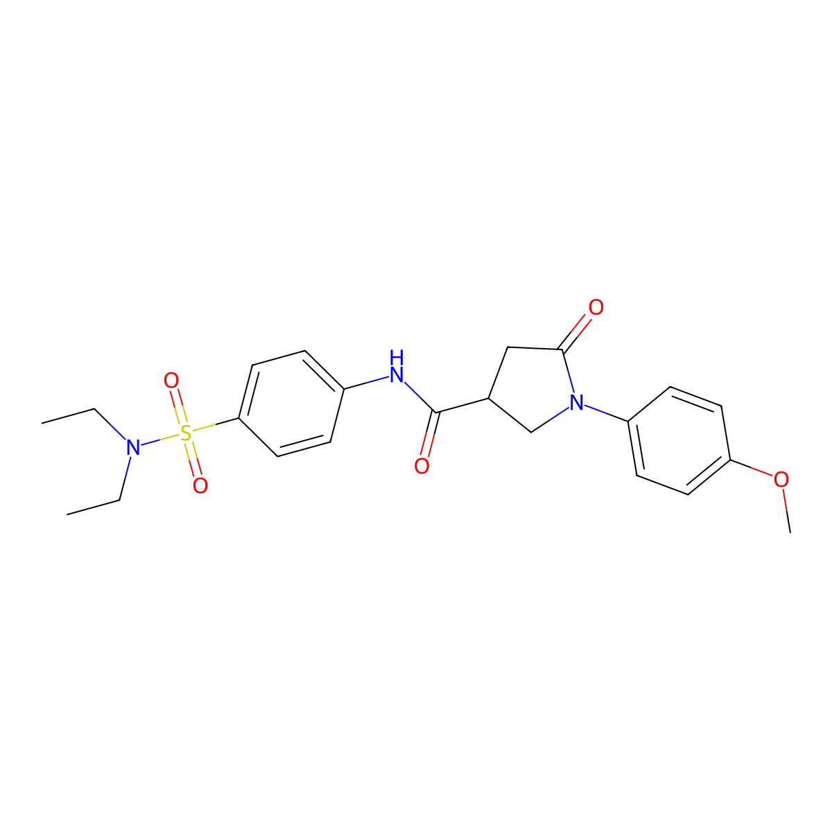 N-[4-(diethylsulfamoyl)phenyl]-1-(4-methoxyphenyl)-5-oxopyrrolidine-3-carboxamide molecular structure, CAS 835889-30-0