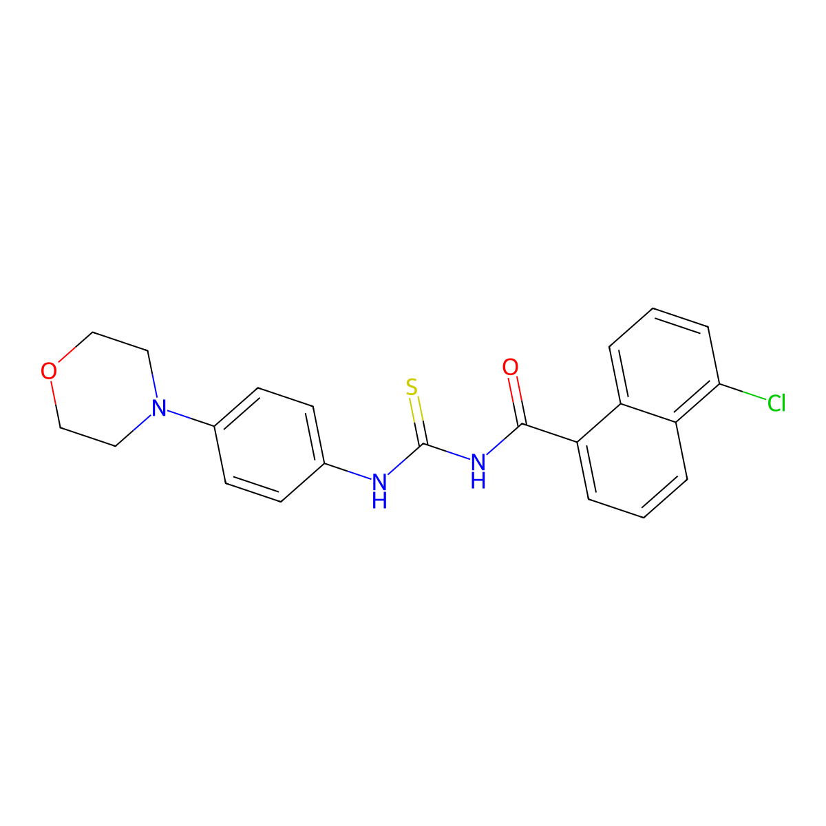 5-chloro-N-[(4-morpholin-4-ylphenyl)carbamothioyl]naphthalene-1-carboxamide molecular structure, CAS 835889-46-8