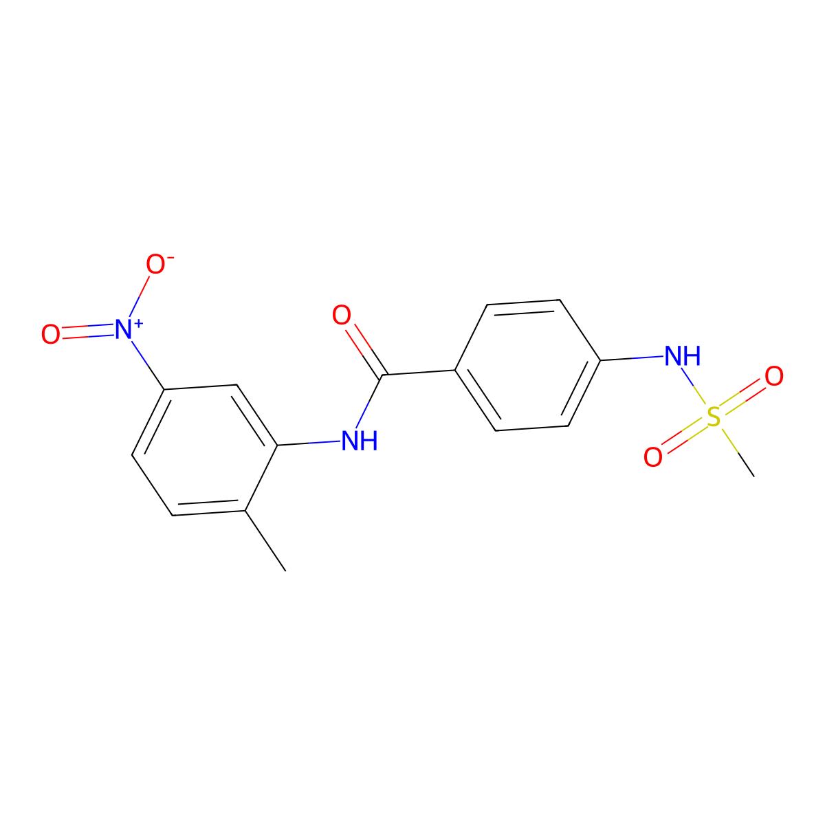 4-(methanesulfonamido)-N-(2-methyl-5-nitrophenyl)benzamide molecular structure, CAS 835889-50-4