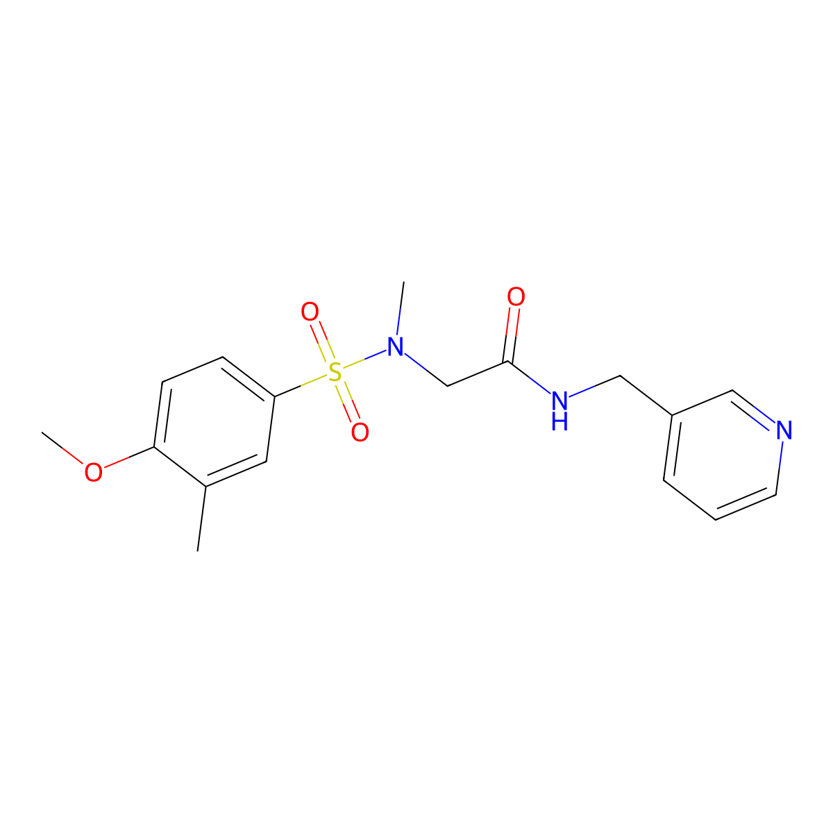 2-[(4-methoxy-3-methylphenyl)sulfonyl-methylamino]-N-(pyridin-3-ylmethyl)acetamide molecular structure, CAS 835890-64-7