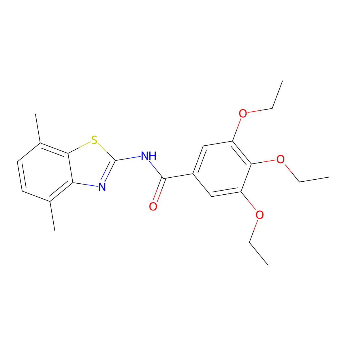 N-(4,7-dimethyl-1,3-benzothiazol-2-yl)-3,4,5-triethoxybenzamide molecular structure, CAS 835890-68-1