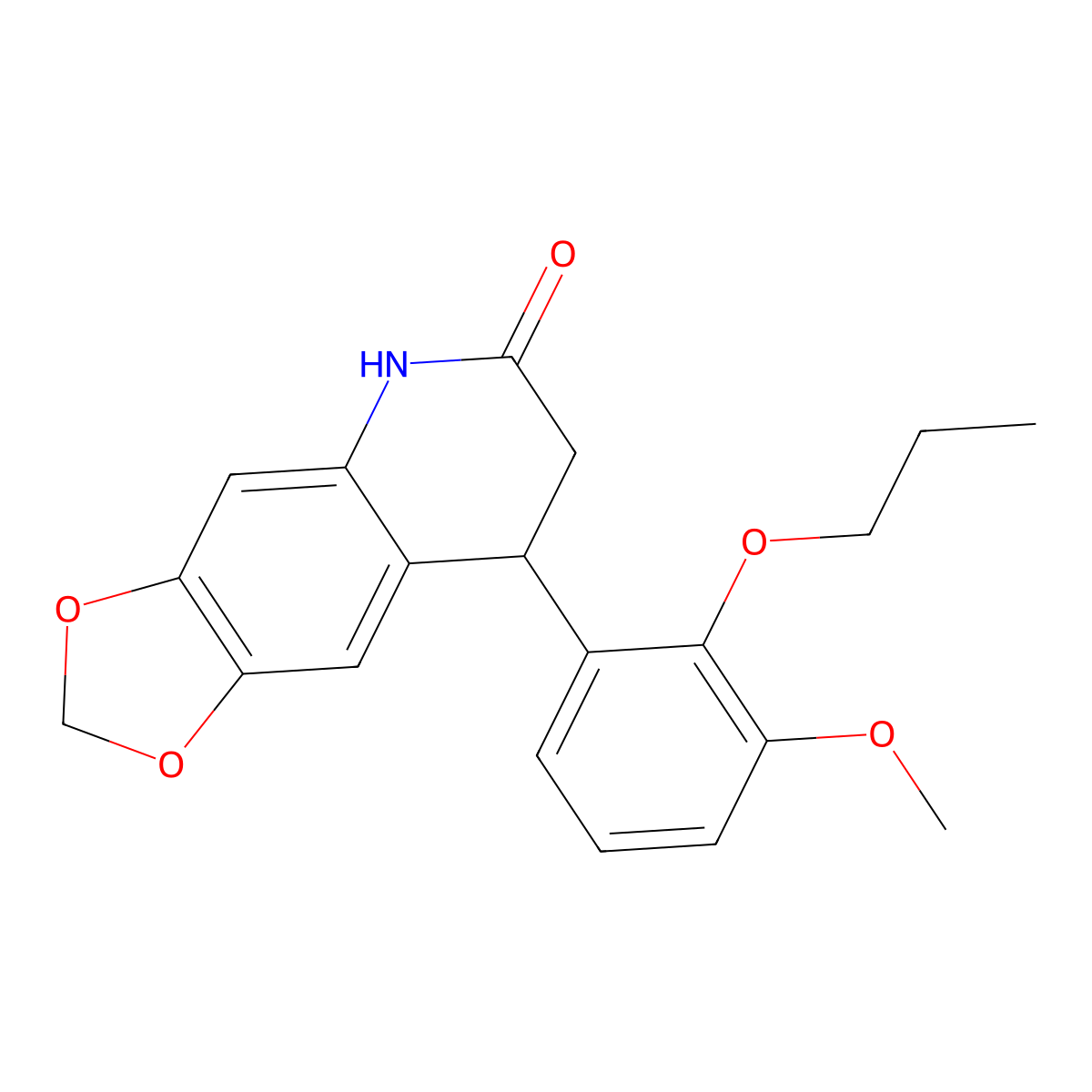 8-(3-methoxy-2-propoxyphenyl)-7,8-dihydro[1,3]dioxolo[4,5-g]quinolin-6(5H)-one molecular structure, CAS 835890-69-2
