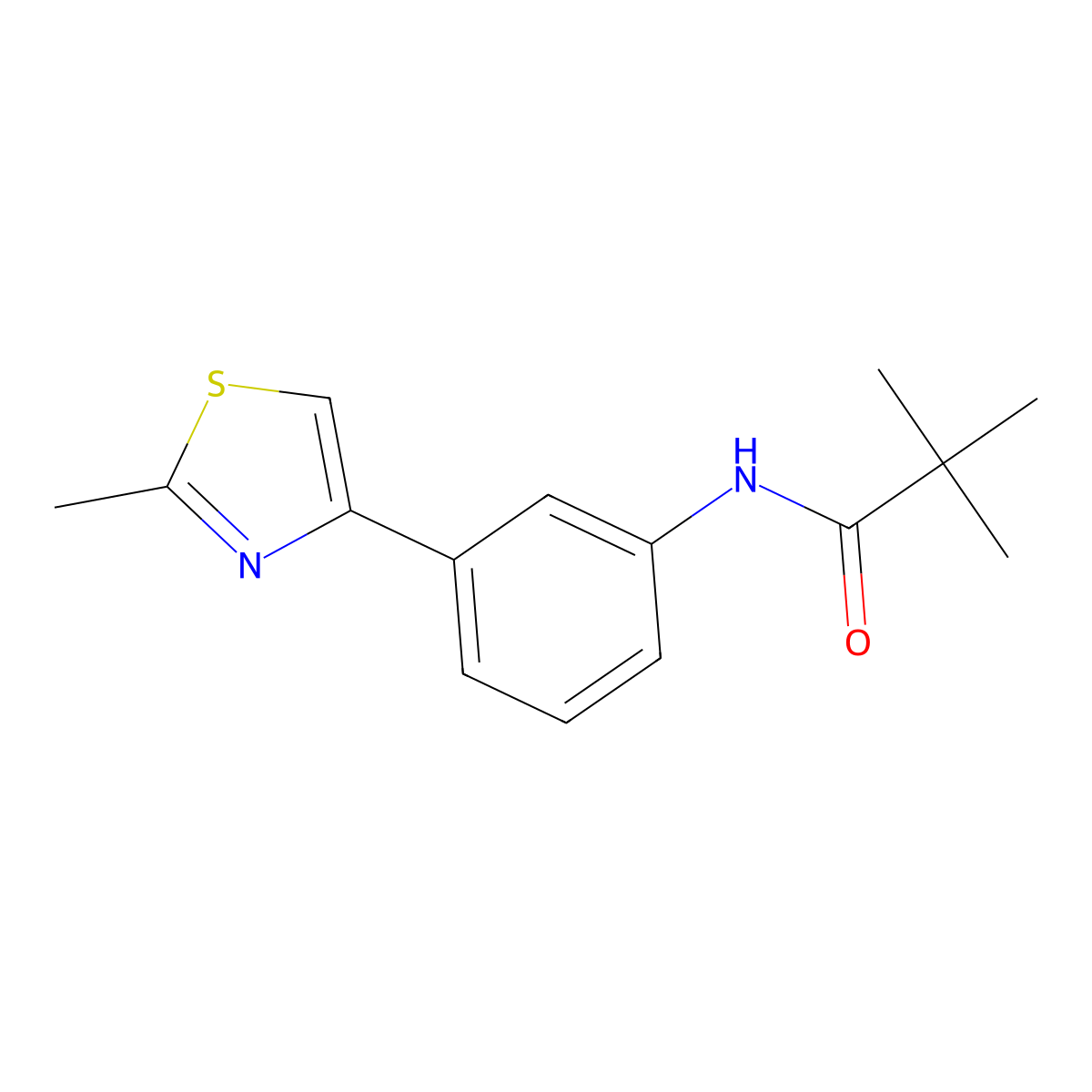 2,2-dimethyl-N-[3-(2-methyl-1,3-thiazol-4-yl)phenyl]propanamide molecular structure, CAS 835890-74-9