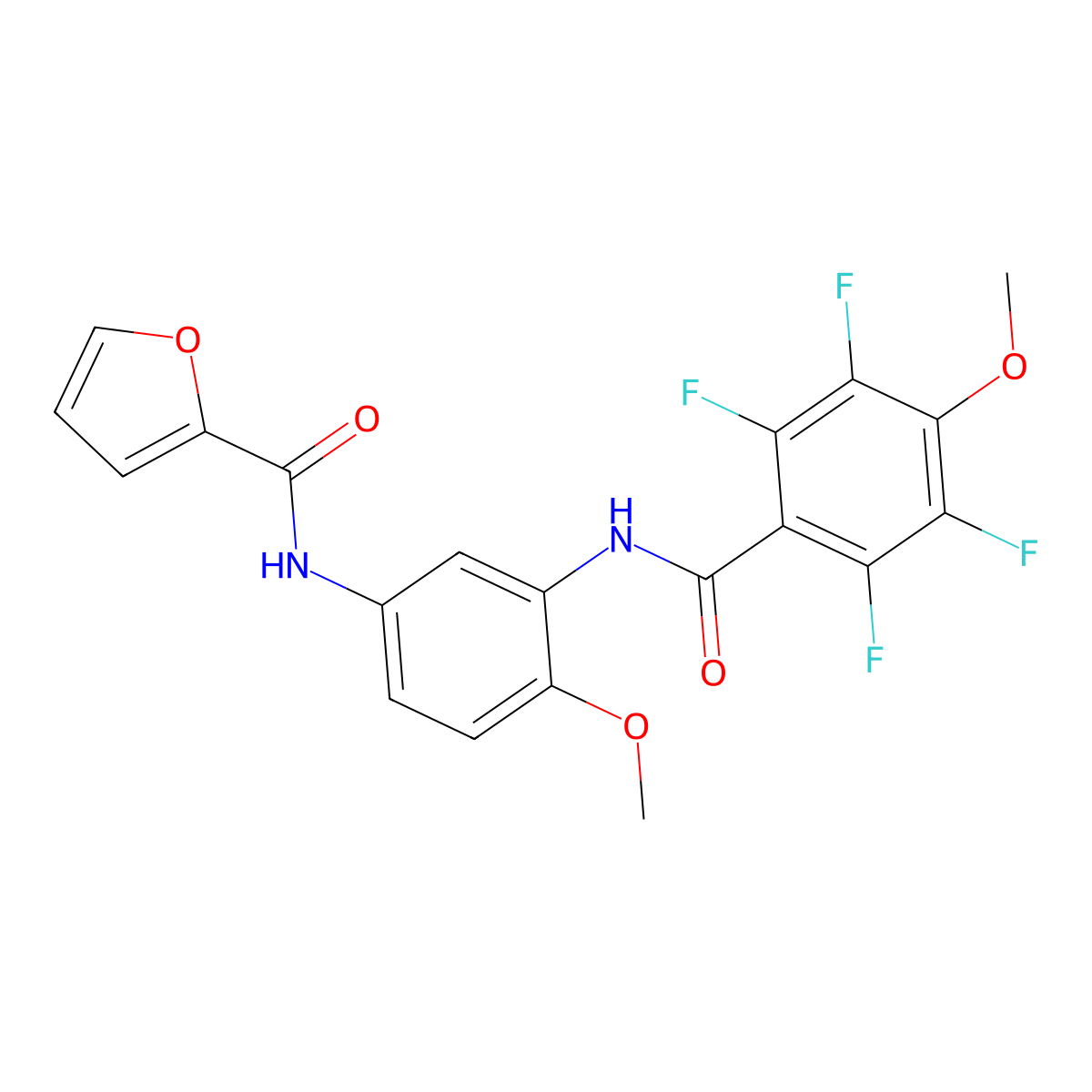 N-{4-methoxy-3-[(2,3,5,6-tetrafluoro-4-methoxybenzoyl)amino]phenyl}-2-furamide molecular structure, CAS 835890-82-9