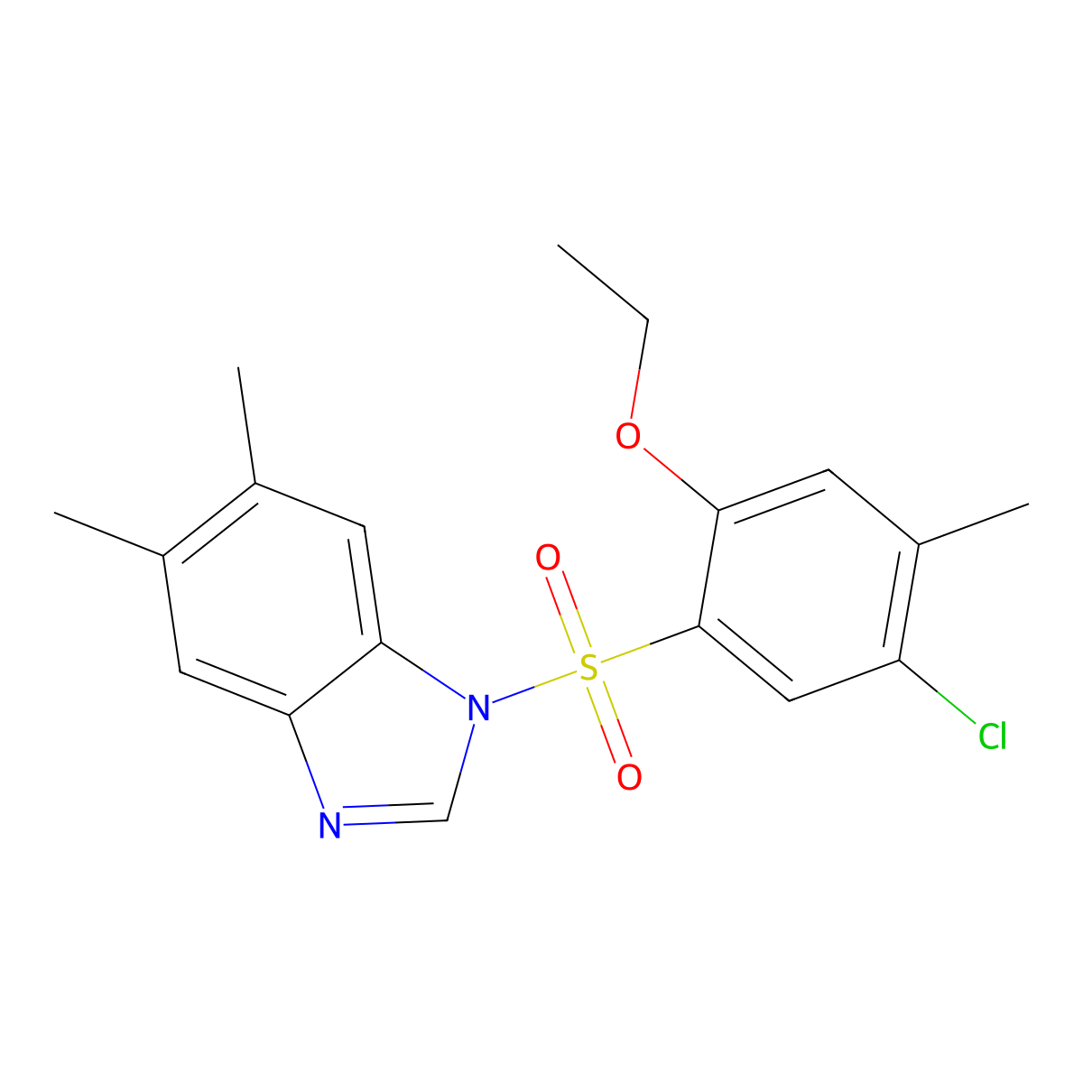 1-(5-chloro-2-ethoxy-4-methylbenzenesulfonyl)-5,6-dimethyl-1H-1,3-benzodiazole molecular structure, CAS 835890-98-7