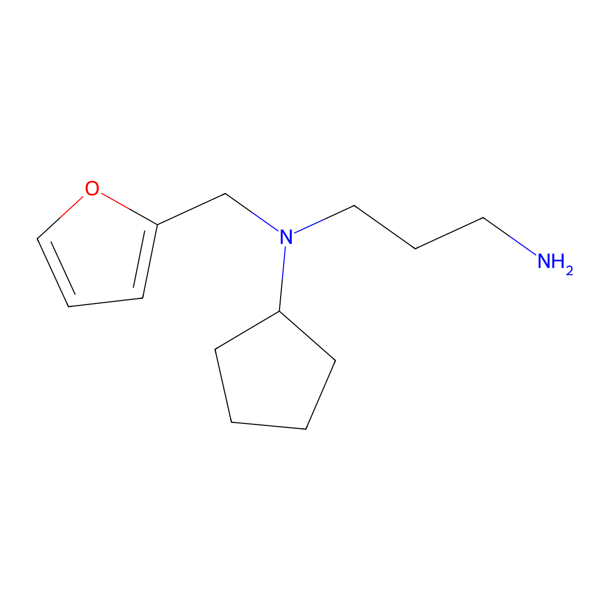 N-cyclopentyl-N-(2-furylmethyl)propane-1,3-diamine molecular structure, CAS 835891-09-3