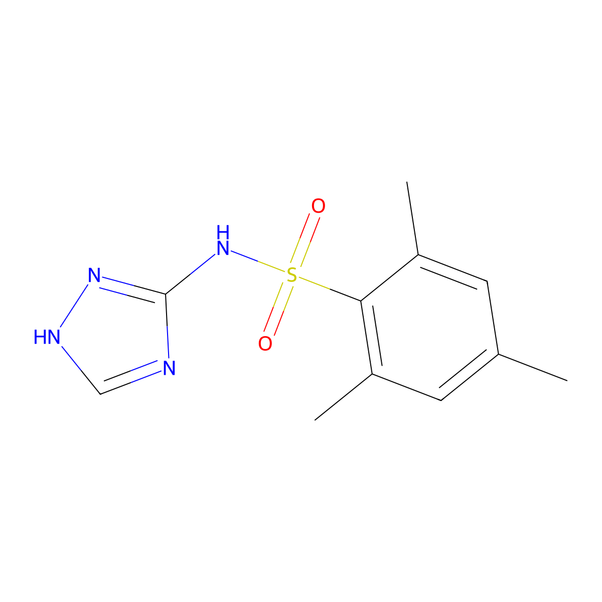 2,4,6-trimethyl-N-(1H-1,2,4-triazol-5-yl)benzenesulfonamide molecular structure, CAS 835891-11-7