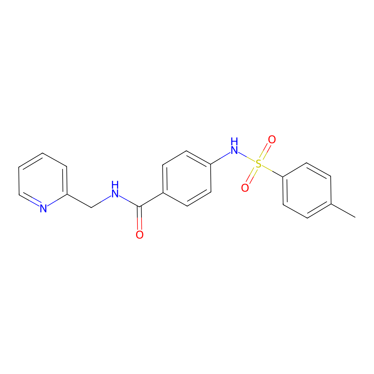 4-[(4-methylphenyl)sulfonylamino]-N-(pyridin-2-ylmethyl)benzamide molecular structure, CAS 835891-37-7